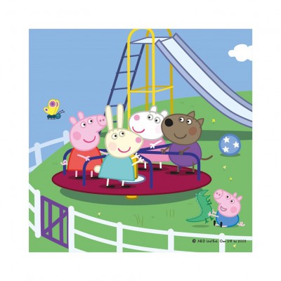 Dino-33535 3 Puzzles - Peppa Pig en Vacances