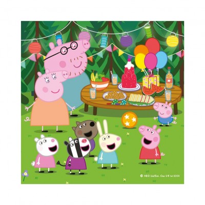 Dino-33535 3 Puzzles - Peppa Pig en Vacances