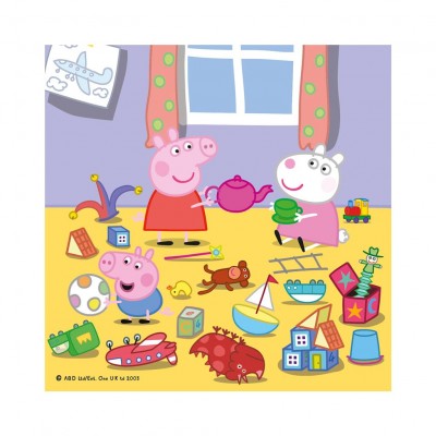 Dino-33535 3 Puzzles - Peppa Pig en Vacances