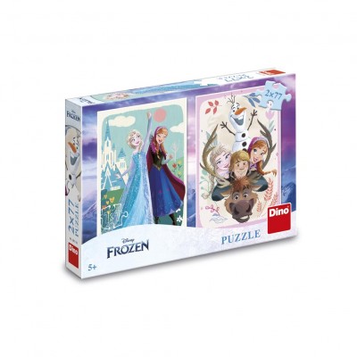 Dino-38619 2 Puzzles - La Reine des Neiges : Anna & Elsa
