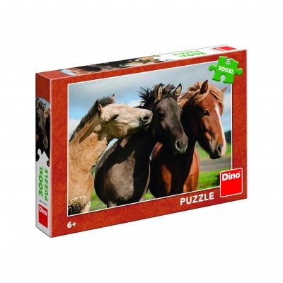 Puzzle Dino-47226 Pièces XXL - Chevaux Colorés