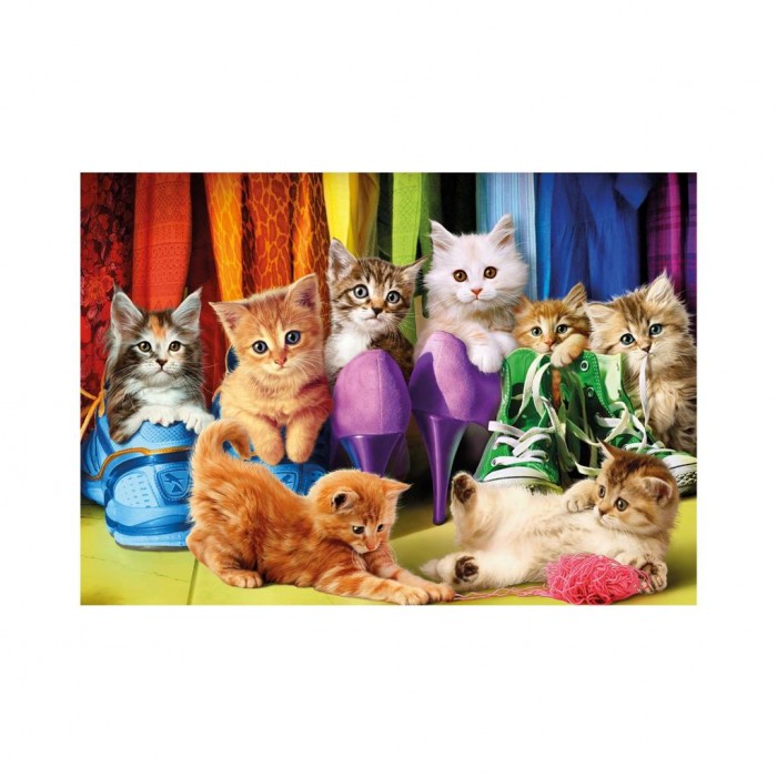 Puzzle  Dino-47239 Pièces XXL - Chatons Colorés