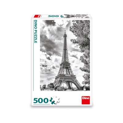 Puzzle Dino-50273 Tour Eiffel Noir et Blanche