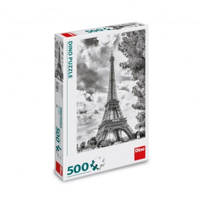 Puzzle Dino-50273 Tour Eiffel Noir et Blanche