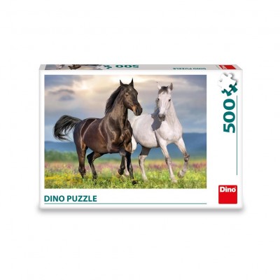 Puzzle Dino-50278 Chevaux Amoureux