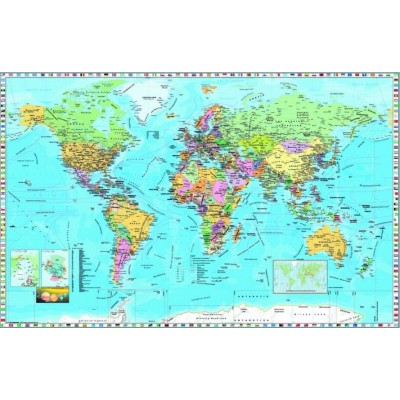 Puzzle Dino-53248 Carte du Monde (en anglais)
