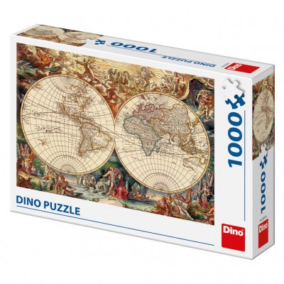 Puzzle Dino-53249 Vieille Carte du Monde