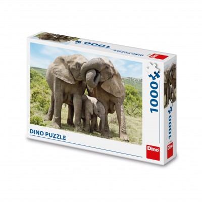 Puzzle Dino-53295 Famille d'Eléphants