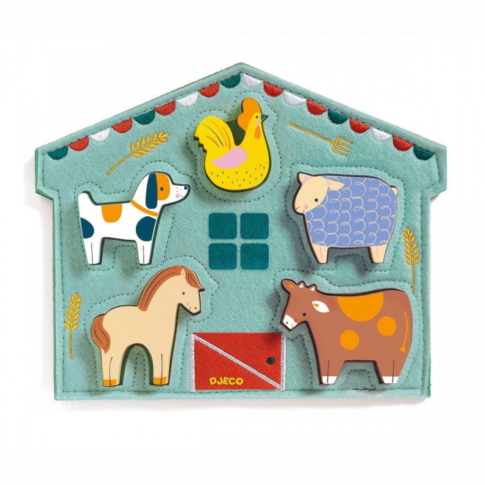 Djeco-01055 Puzzle en Bois - Mowy