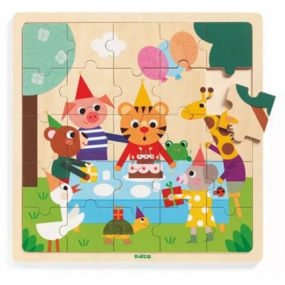 Djeco-01815 Puzzle Cadre en Bois - Puzzlo Happy