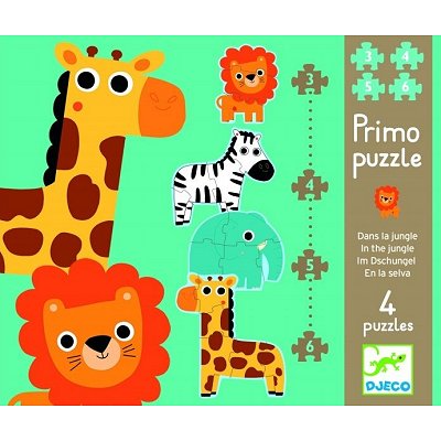 Djeco-07135  4 puzzles : Dans la jungle