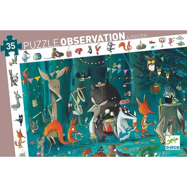 4 puzzles : Dans la jungle Djeco-07135 18 pièces Puzzles - Djeco - Puzzle .fr/Planet'Puzzles
