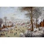 Puzzle  Deico-Games-76656 Brueghel Le Jeune - Winterlandscape with a Bird Traps