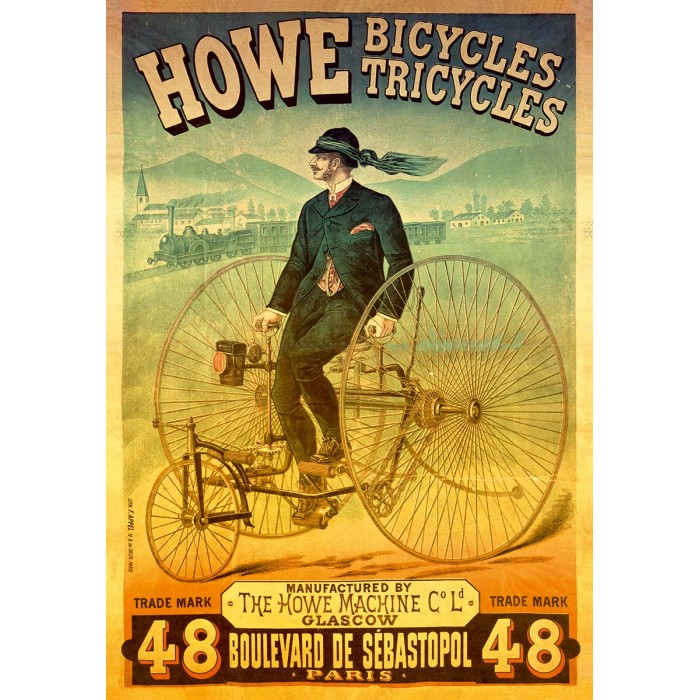 Puzzle  Dtoys-67555 Poster vintage - Howe Bicycles et Tricyles