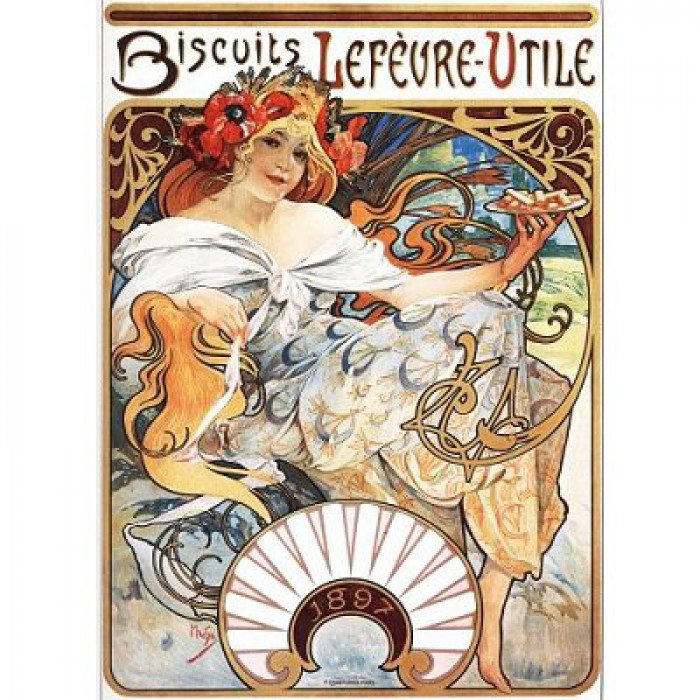 Puzzle  Dtoys-70098 Mucha Alphonse - Biscuits Lefèvre-Utile