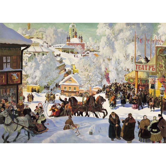 Puzzle Dtoys-73846 Boris Kustodiev - Maslenitsa