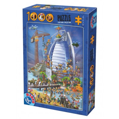 Puzzle Dtoys-74690 Cartoon Collection - Construction du Burj Al Arab