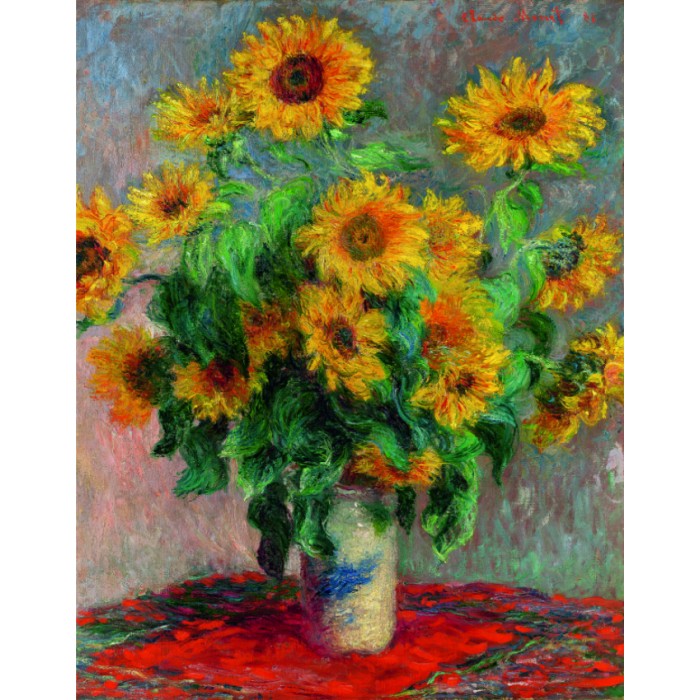 Puzzle  Dtoys-75864 Claude Monet - Bouquet of Sunflowers