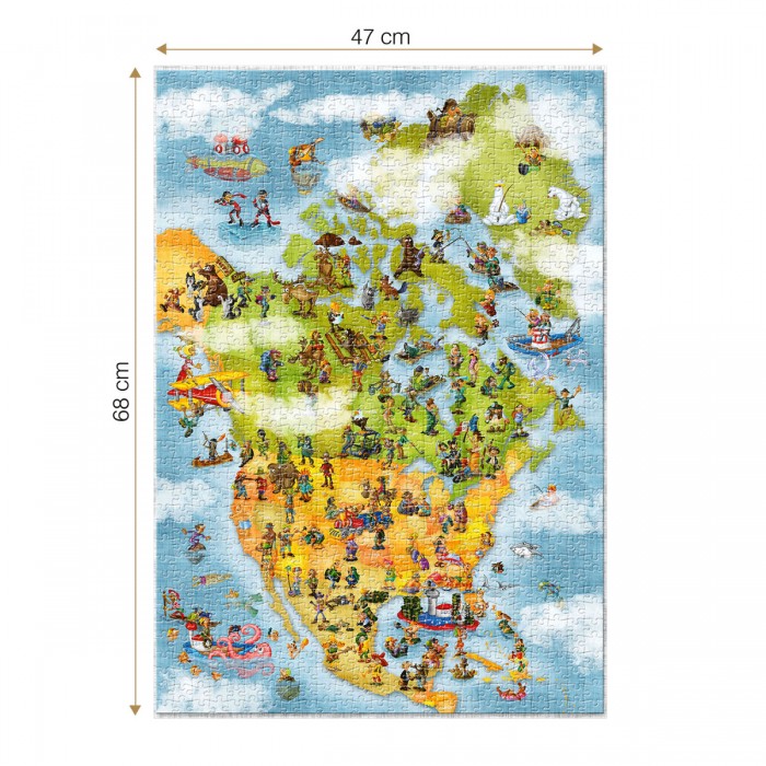 Puzzle Dtoys-76779 Carte de l'Amérique du Nord