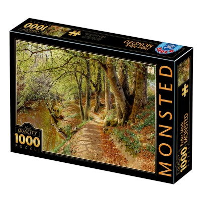 Puzzle Dtoys-77653 Peder Mørk Mønsted - A Spring Day in the Woods with Fresh-Blown Beeches and Anemones in the Forest B