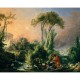 François Boucher: Paysage Fluvial avec Temple Antique