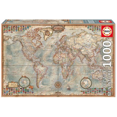 Puzzle Educa-16764 Pièces Mini - Vieille Carte du Monde