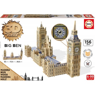 Educa-16971 Puzzle 3D en Bois - Big Ben & Parliament