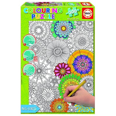 Educa-17090 Puzzle à Colorier - Jolies Fleurs