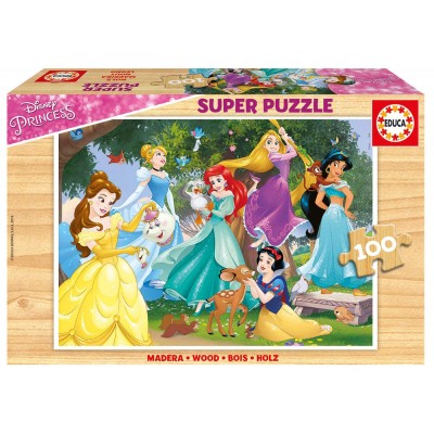 Educa-17628 Puzzle en Bois - Disney Princess