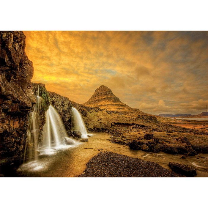 Puzzle Educa-17971 Chute d'eau de Kirkjufellsfoss, Islande
