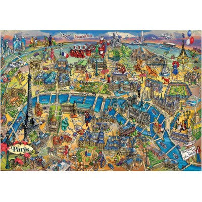 Puzzle Educa-18452 City Maps - Paris