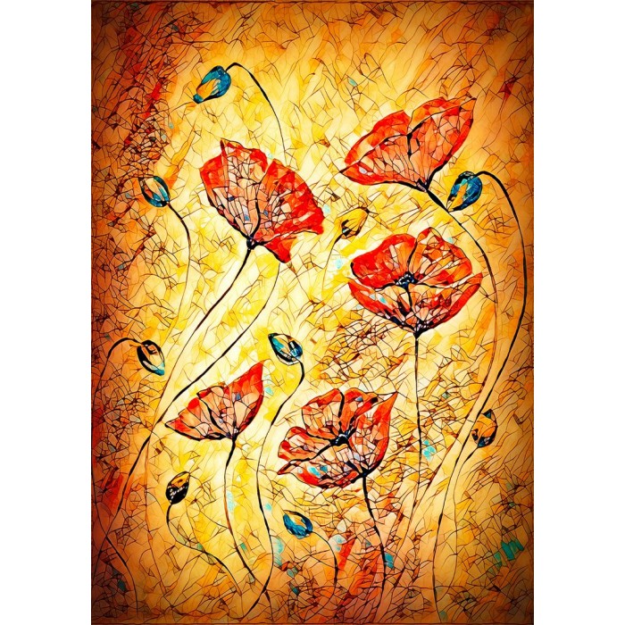 Puzzle Enjoy-Puzzle-1380 Coquelicots rouges