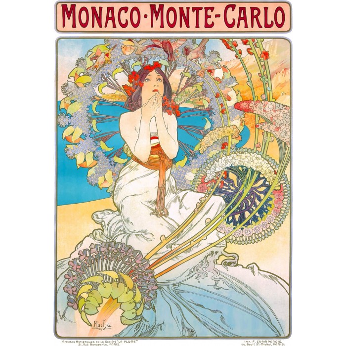 Puzzle  Enjoy-Puzzle-1560 Monaco Monte Carlo, Alphonse Mucha