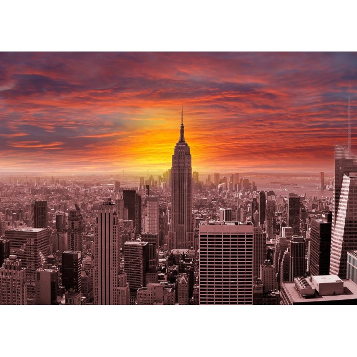 Puzzle   Sunset Over New York Skyline