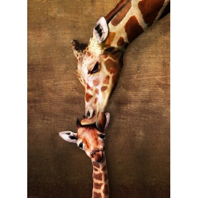 Puzzle Eurographics-6000-0301 La maman girafe et son girafon