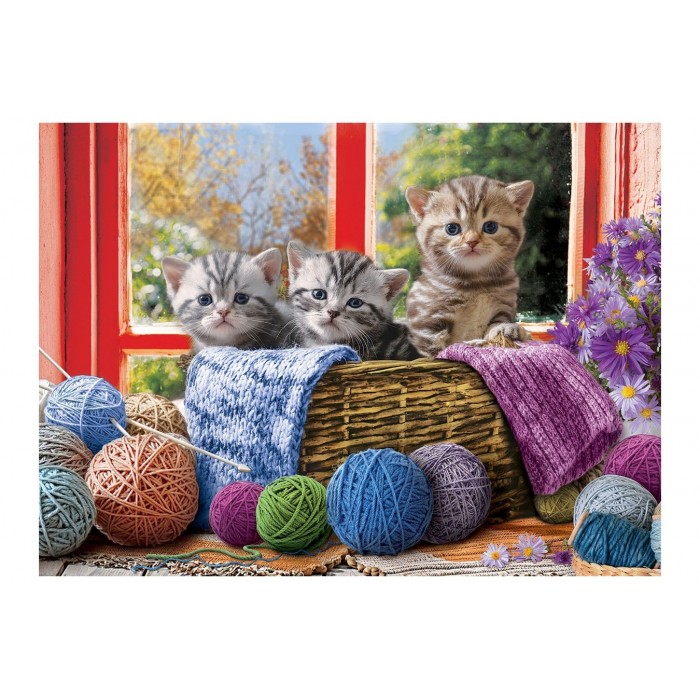 Puzzle  Eurographics-6500-5500 Pièces XXL - Knittin' Kittens