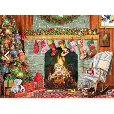 Puzzle Eurographics-6500-5502 Pièces XXL - Christmas by the Fireplace