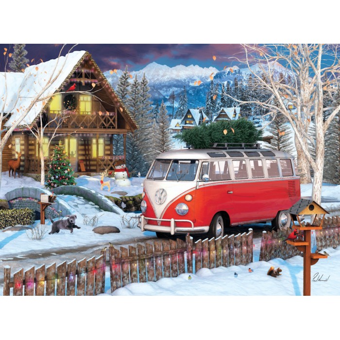 Puzzle  Eurographics-8551-5664 VW Christmas Bus Tin