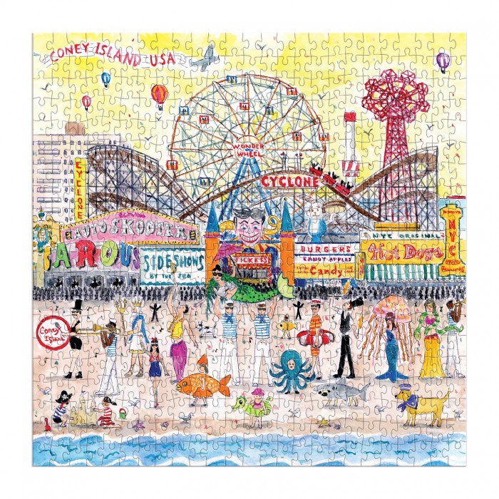  Galison-34326 L'Été au Parc d'Attractions - Puzzle 500 Pièces