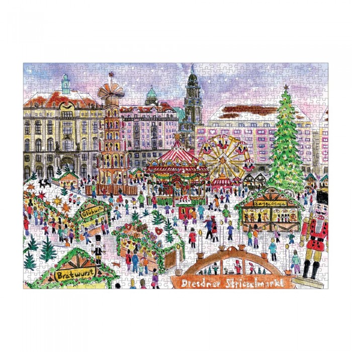  Galison-36676 Marché de Noël - Puzzle 1000 Pièces