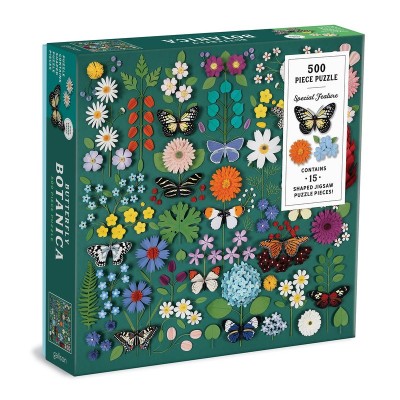 Galison-36970 Papillon Botanique - Puzzle de 500 Pièces avec Pièces Façonnées