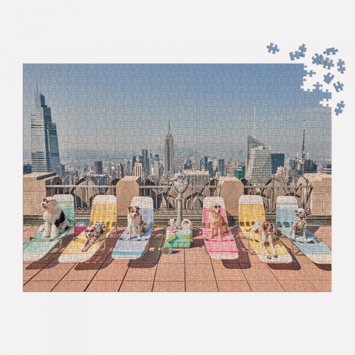  Galison-37627 Les Chiens de New York - Puzzle 1000 Pièces