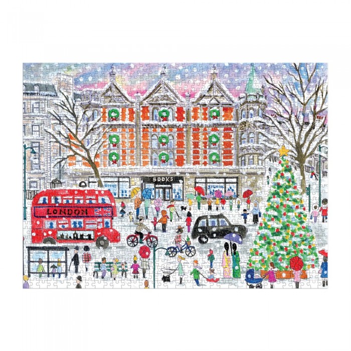  Galison-37835 Michael Storrings – Noël à Londres – Puzzle 1000 Pièces