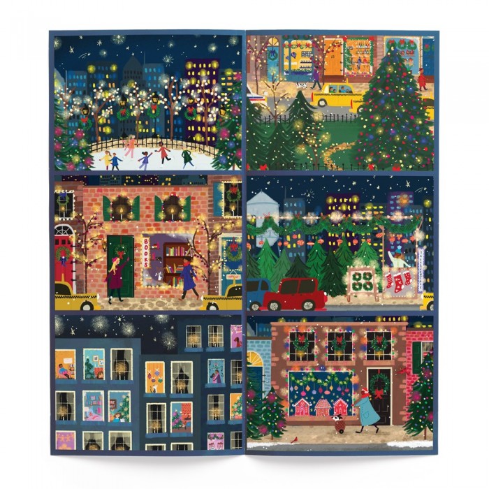  Galison-37878 Joy Laforme - Lumières d'Hiver - 12 Jours de Puzzles 80 Pièces - Compte à Rebours des Fêtes