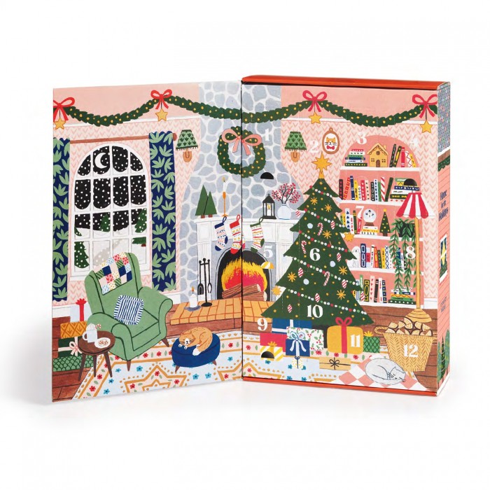 Puzzle  Galison-38301 La Maison pour les Vacances - Calendrier de l'Avent 12 Jours (Exclusivité John Lewis)