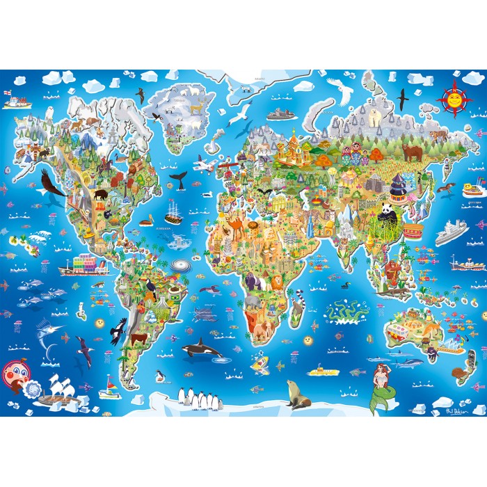 Puzzle  Gibsons-G1050 Carte du Monde