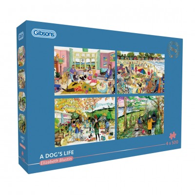 Gibsons-G5065 4 Puzzles - La Vie d'un Chien