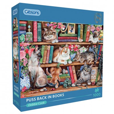 Puzzle Gibsons-G6404 Le Chat Potté de Retour dans les Livres