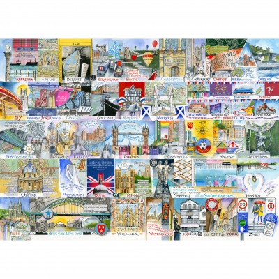 Puzzle Gibsons-G7128 Lumières Vives et Grandes Villes