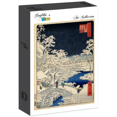 Puzzle Grafika-F-30894 Utagawa Hiroshige : Drum bridge at Meguro and Sunset Hill, 1857